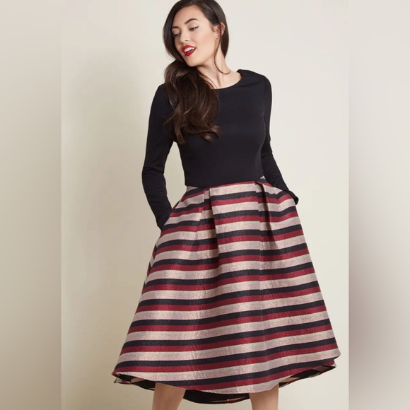 ANTHRO ‎ Hutch Maddie Striped Party Dress